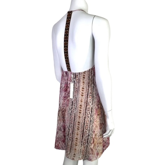 LAVENDER BROWN Dress Pink Multi Snake Print T Back Mini Dress - Picture 4 of 12